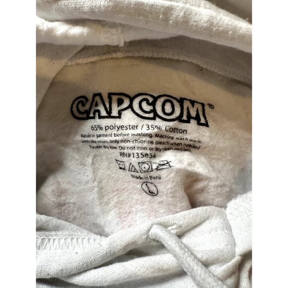 Vintage Capcom Ryu Streetfighter Anime White Sweatshirt Size LARGE - Picture 3 of 3